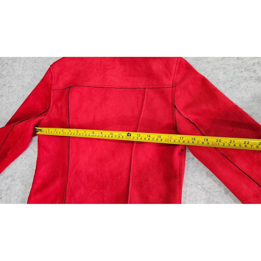 Kut From The Kloth Jacket Faux Suede, Moto, Red, Zippers, Womens Sz M NWT, New - Picture 9 of 10